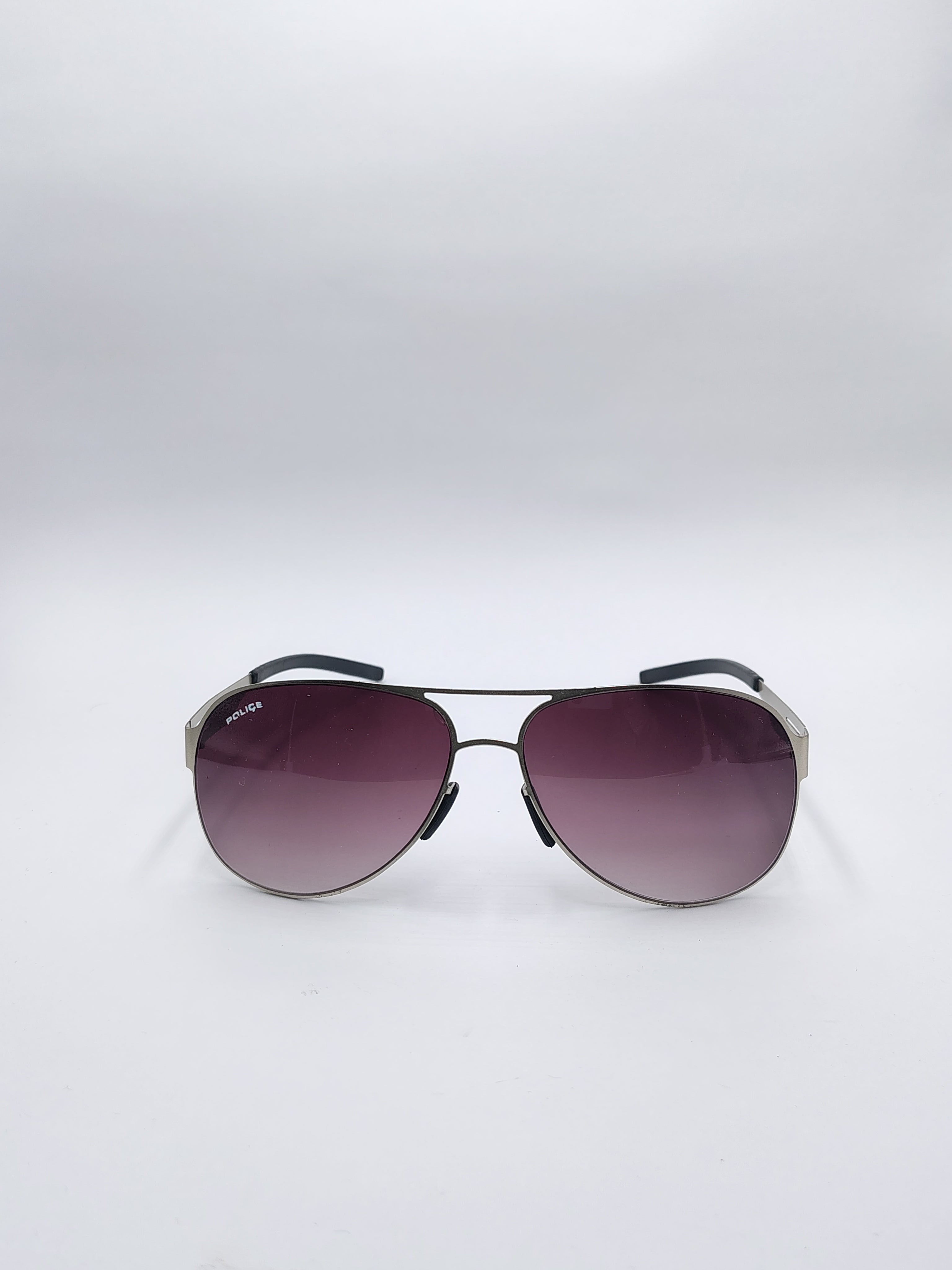 vision plus aviator polarized silver metal sunglasses