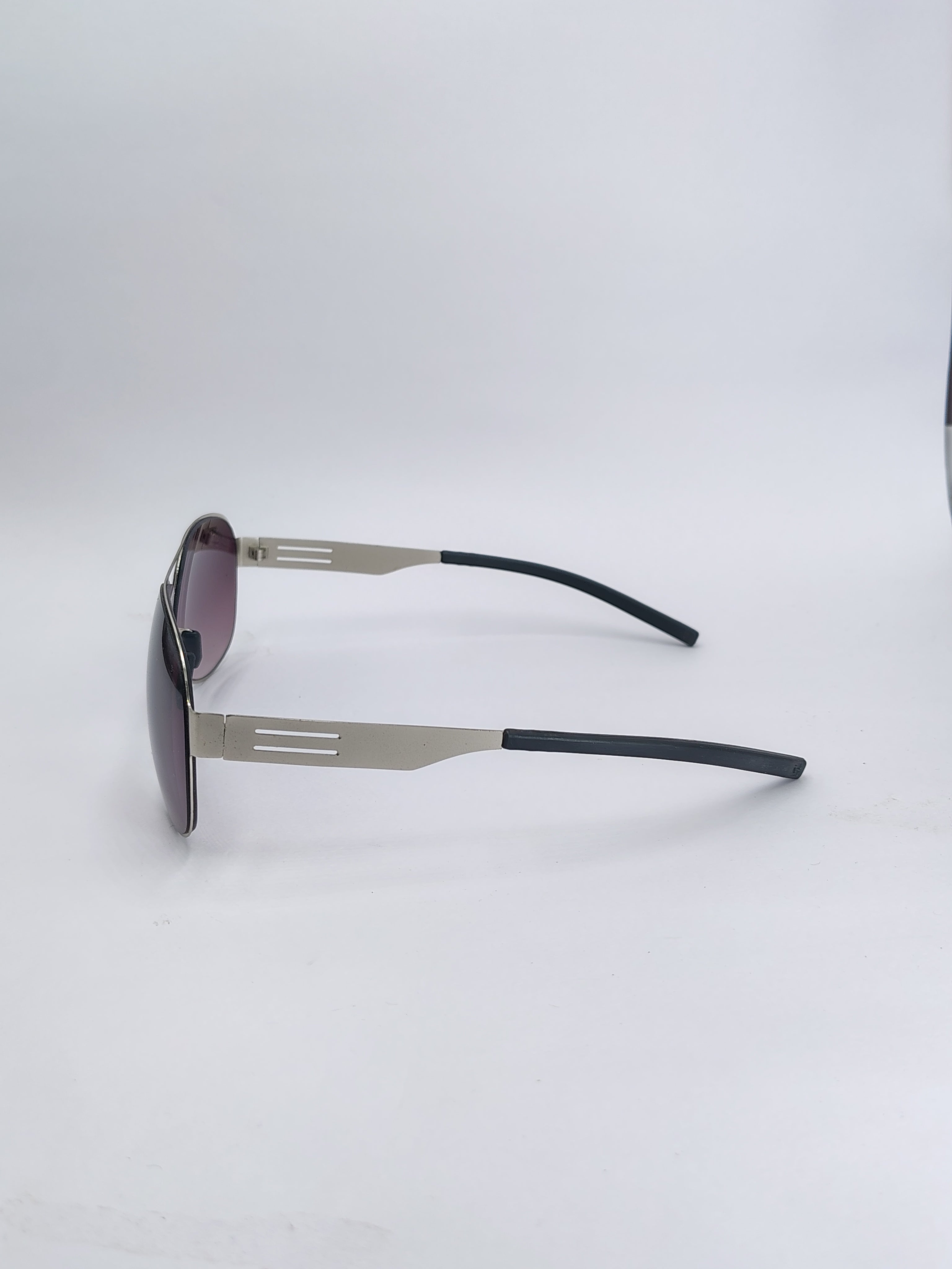 vision plus aviator polarized silver metal sunglasses