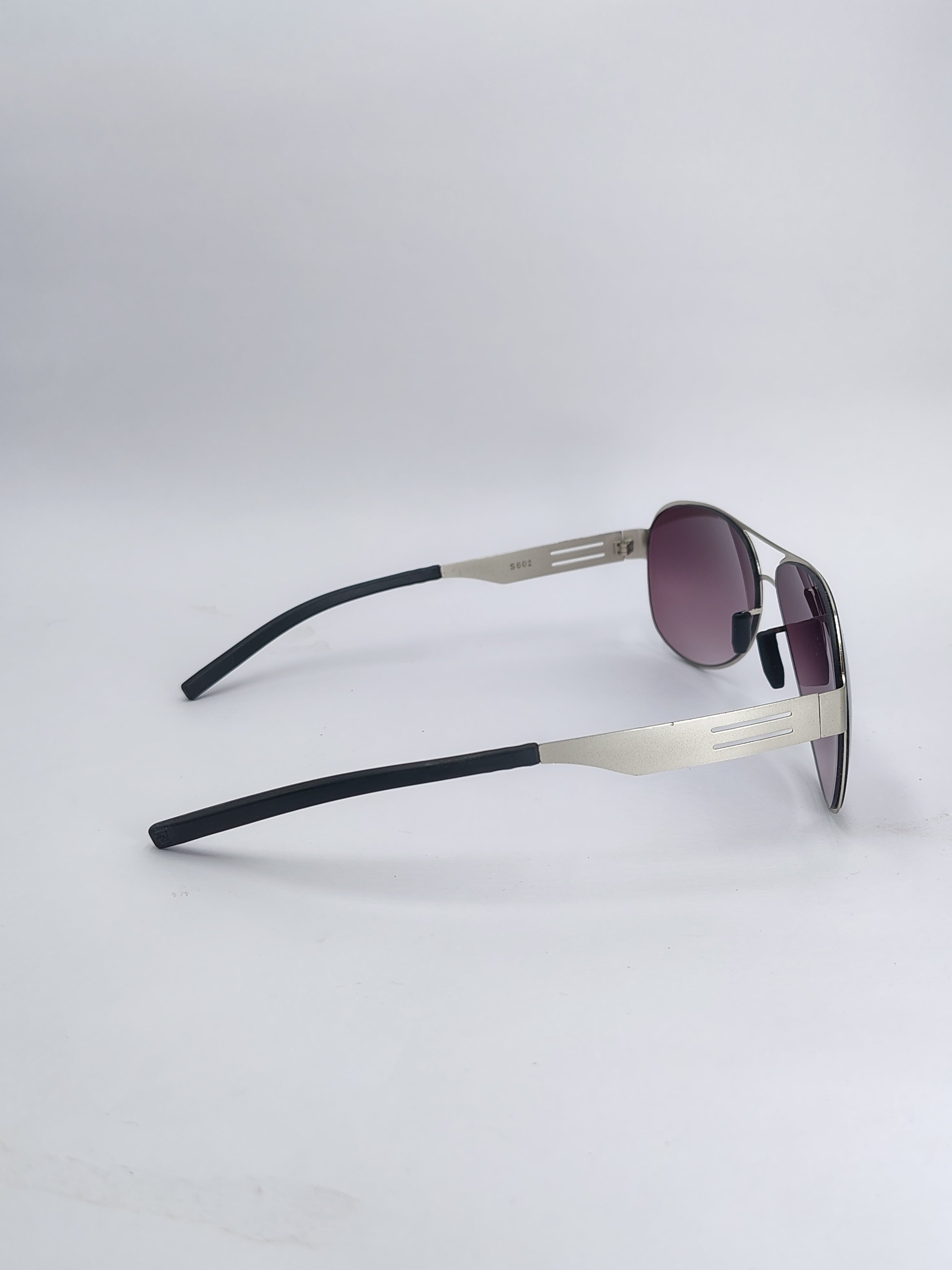 vision plus aviator polarized silver metal sunglasses