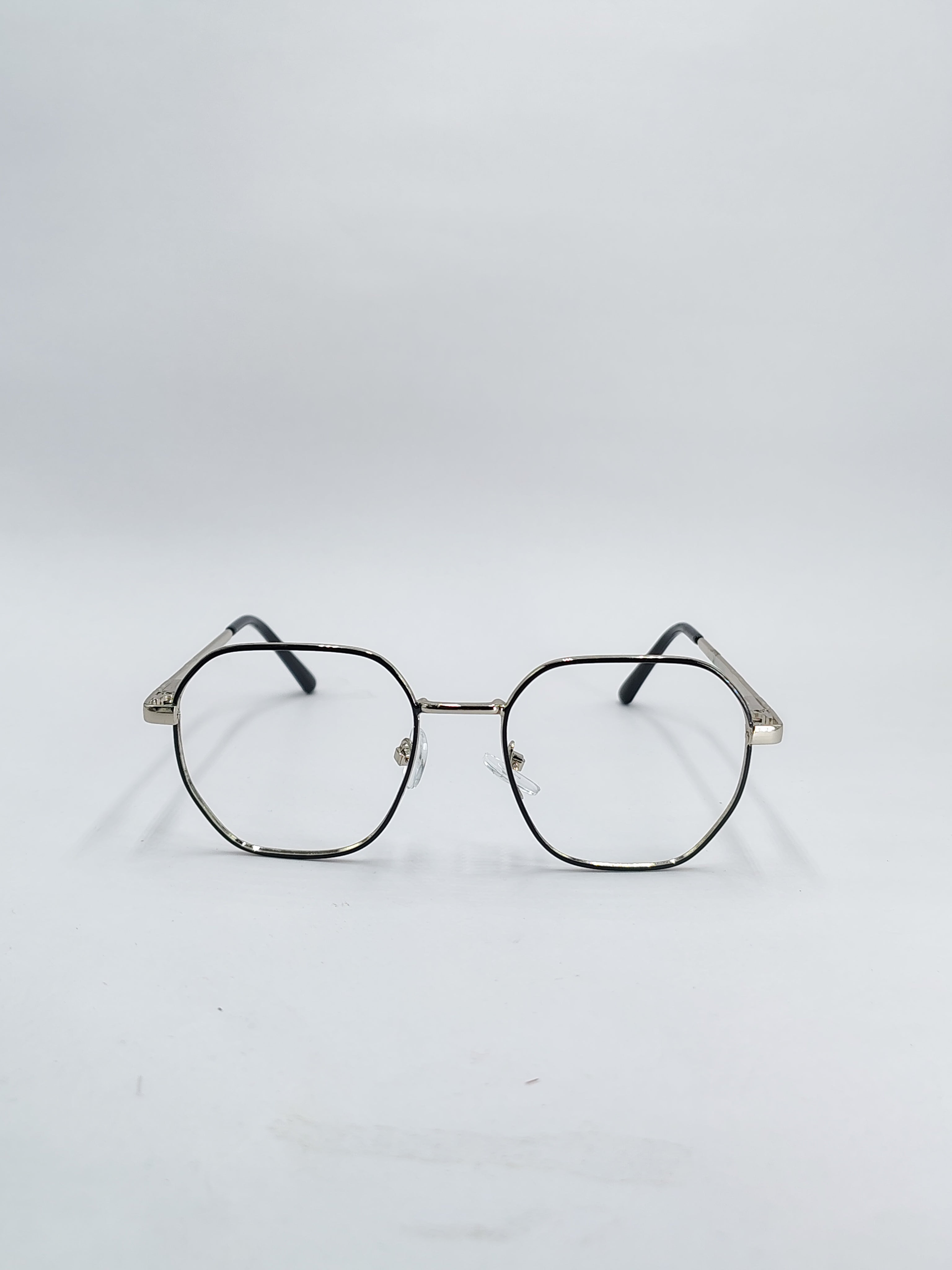 vision plus black and silver metallic frame