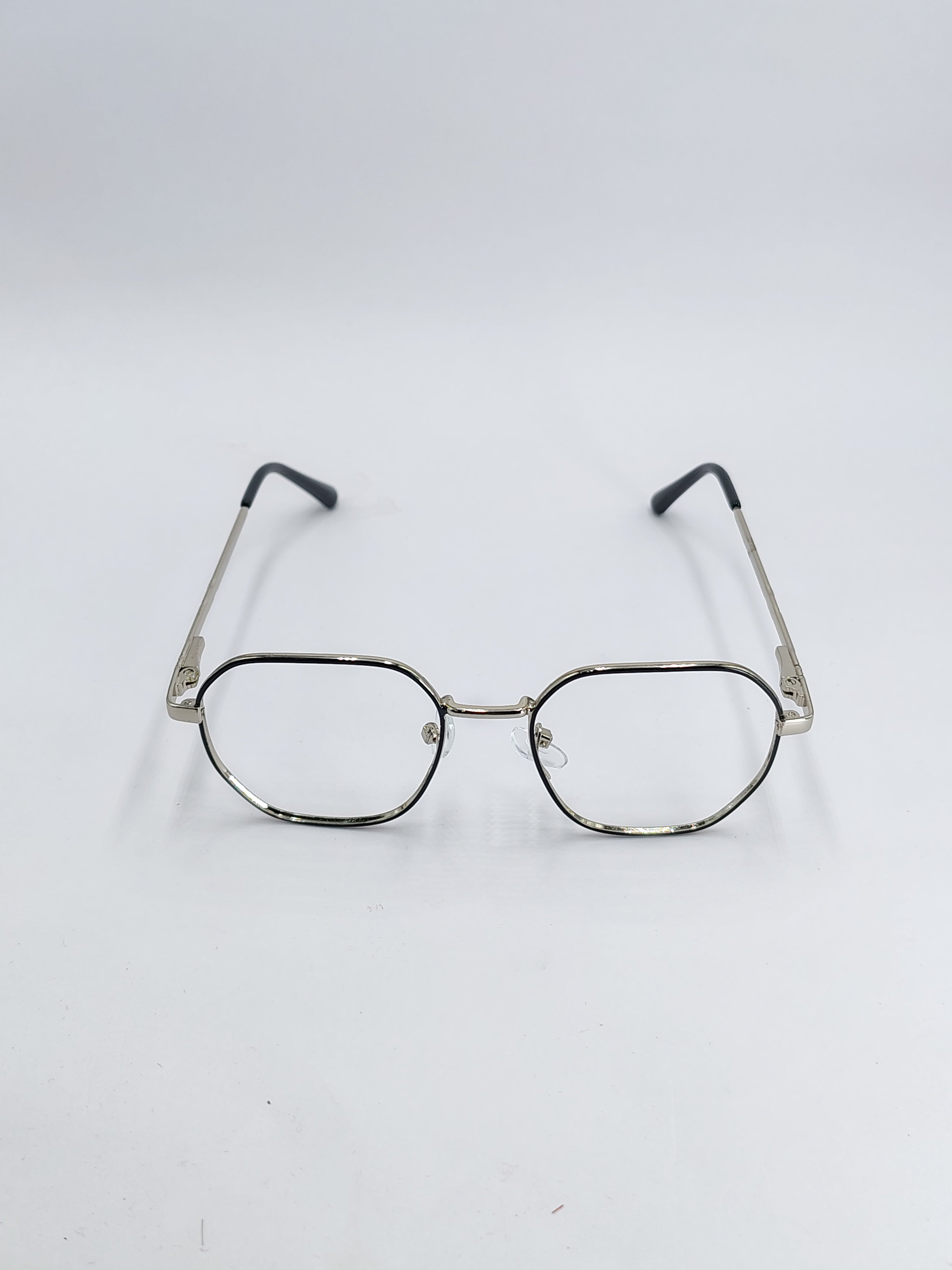 vision plus black and silver metallic frame