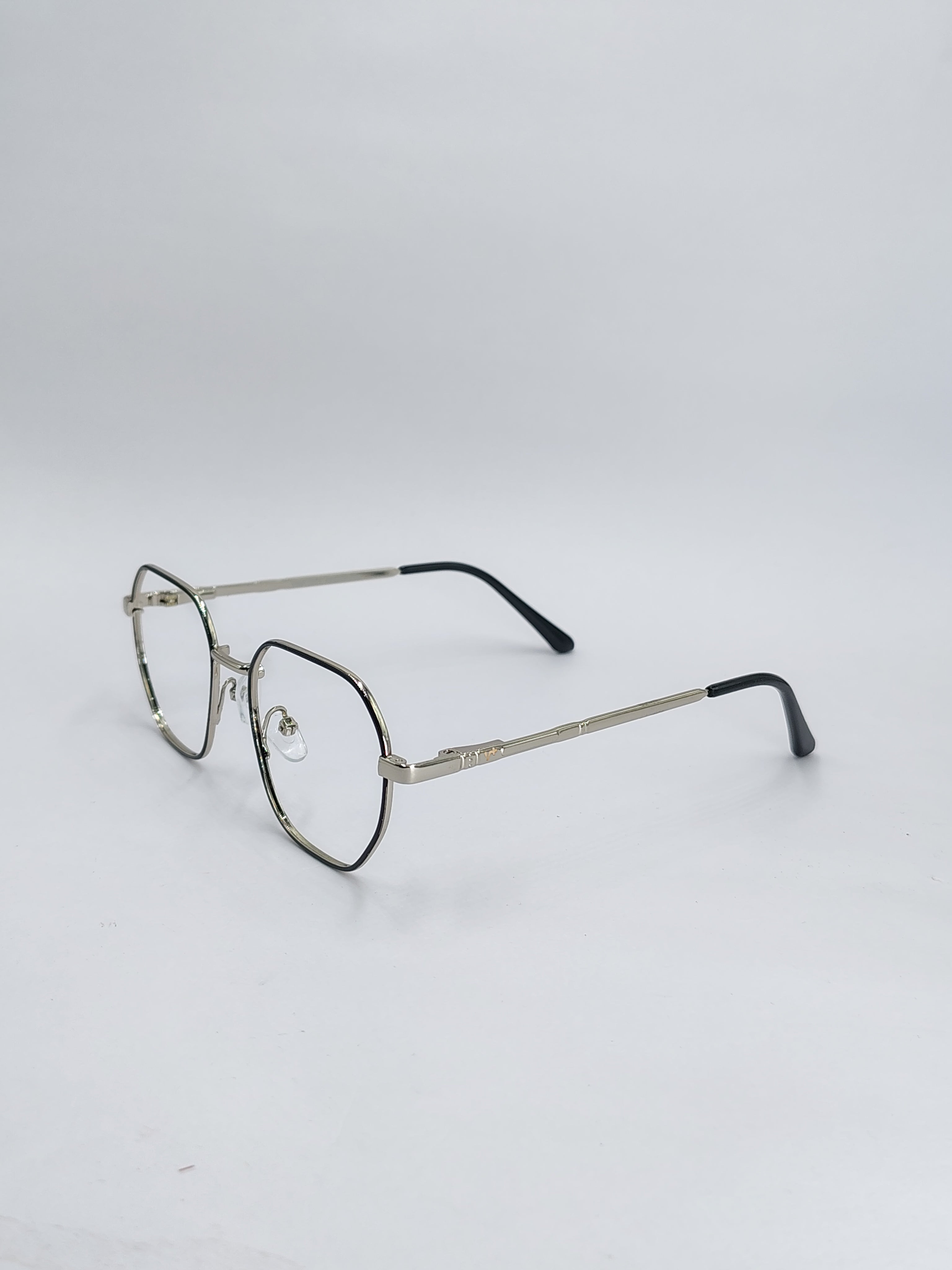 vision plus black and silver metallic frame