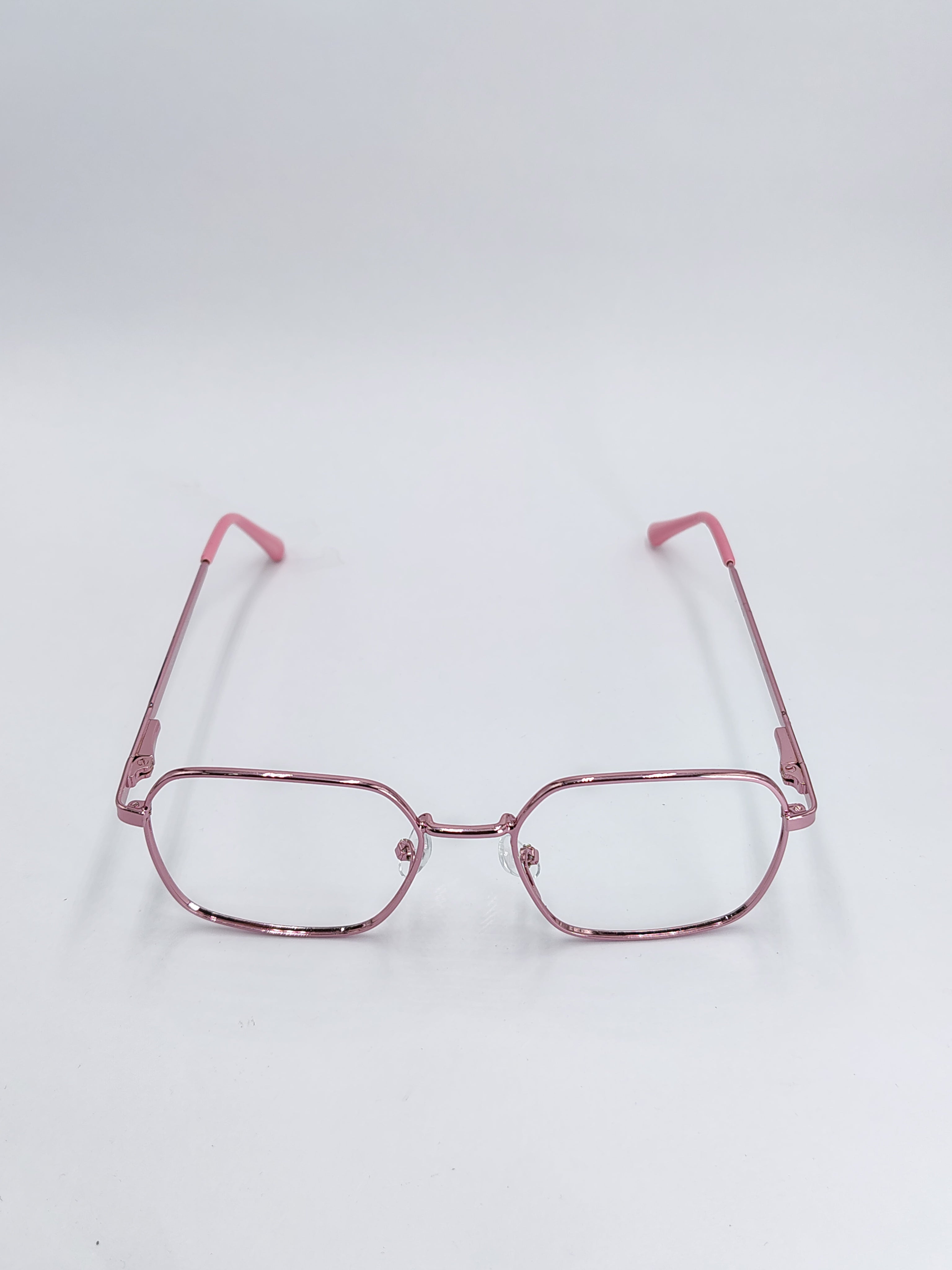 vision plus peachy pink metallic frame
