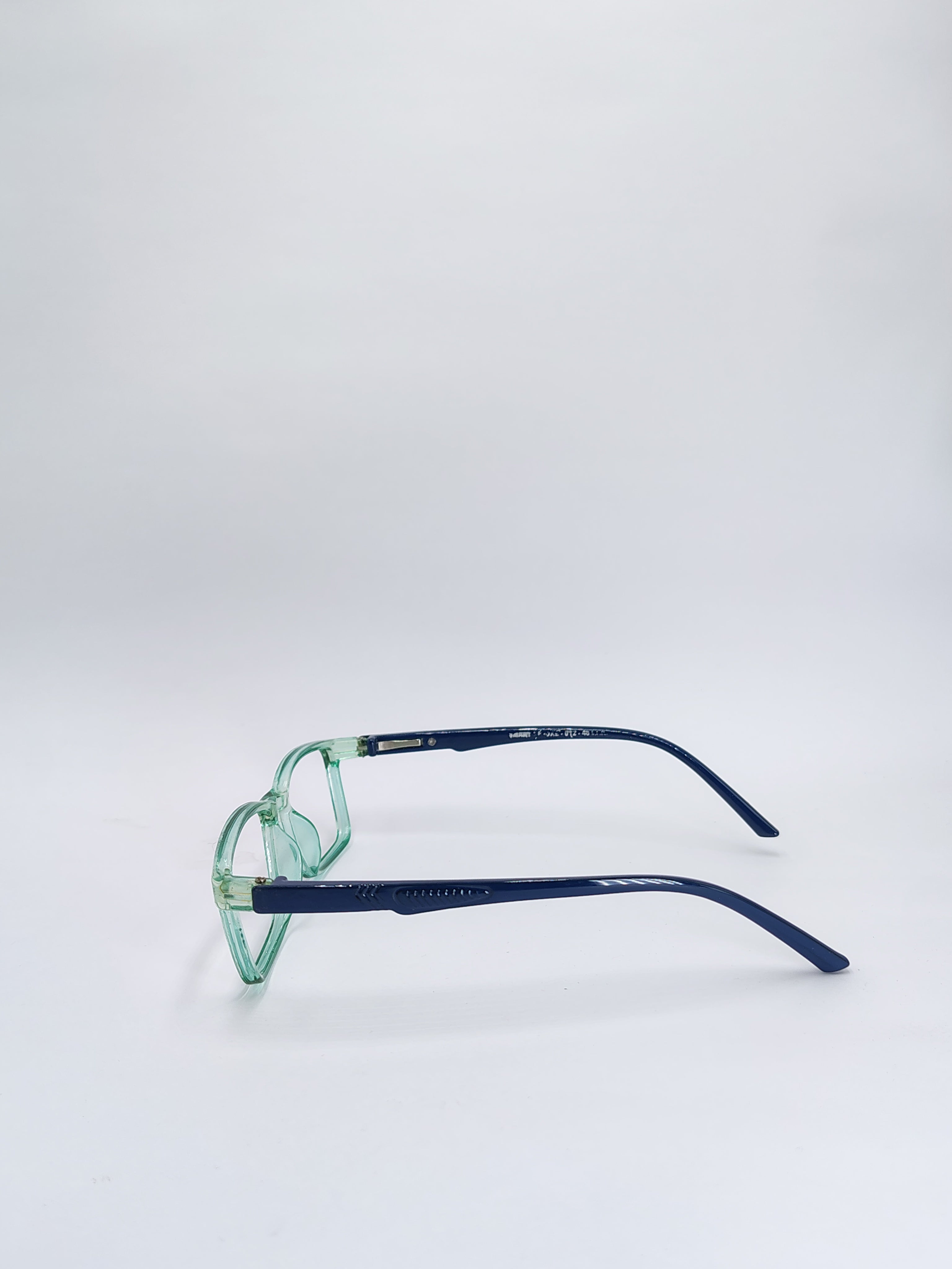 vision plus transparent cyan and dark blue frame