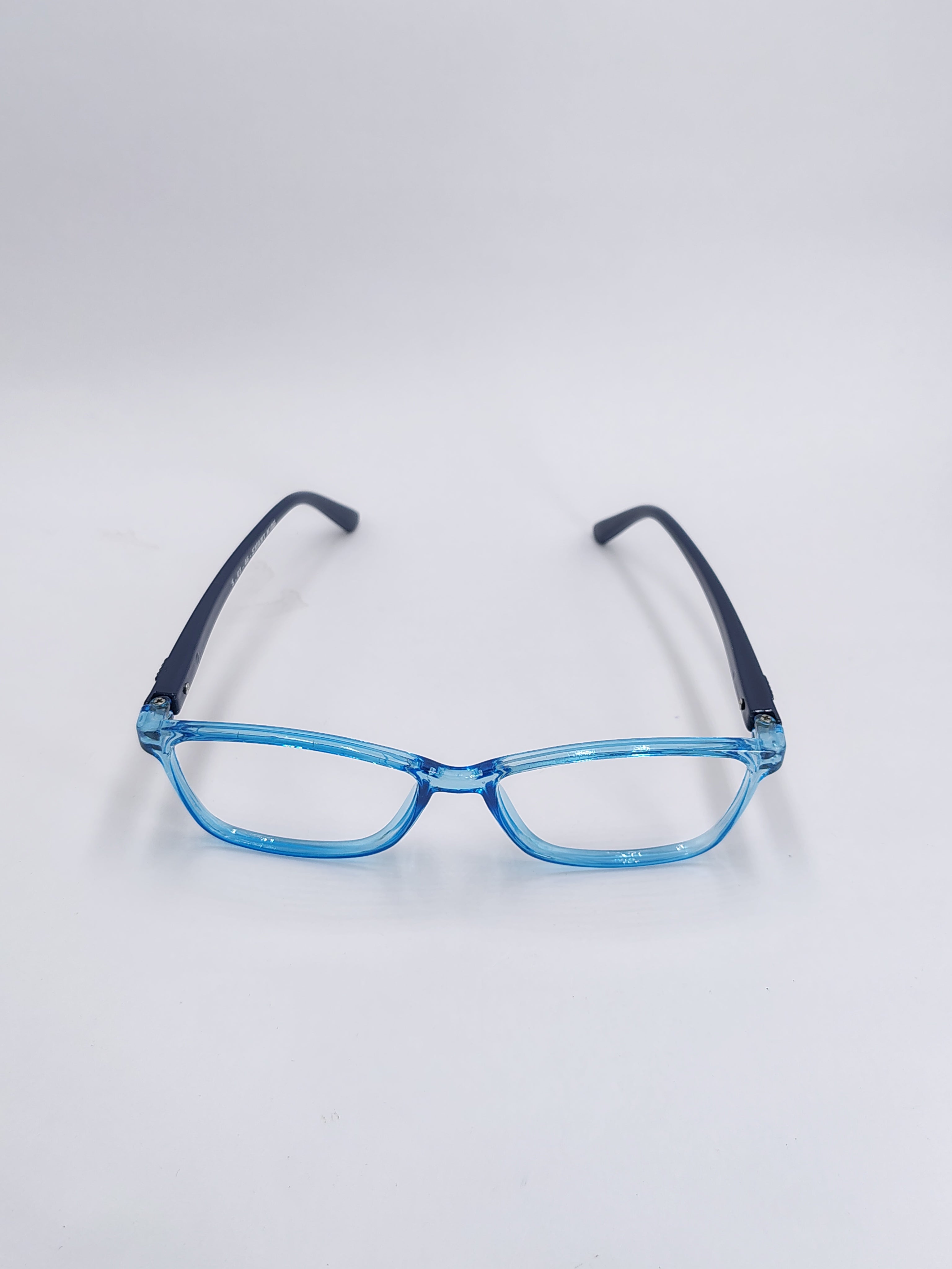 vision plus gloss transparent dual blue frame