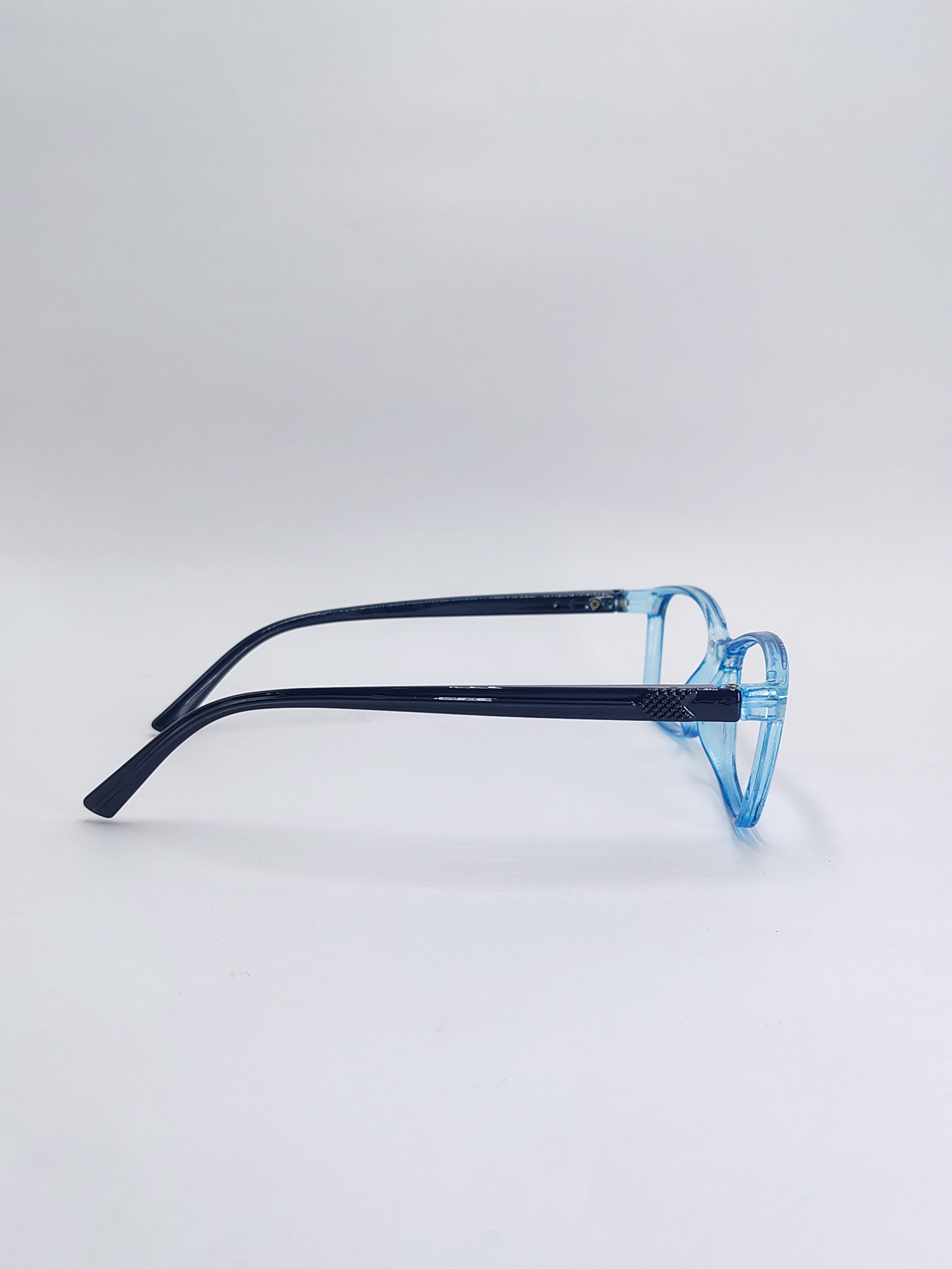 vision plus gloss transparent dual blue frame