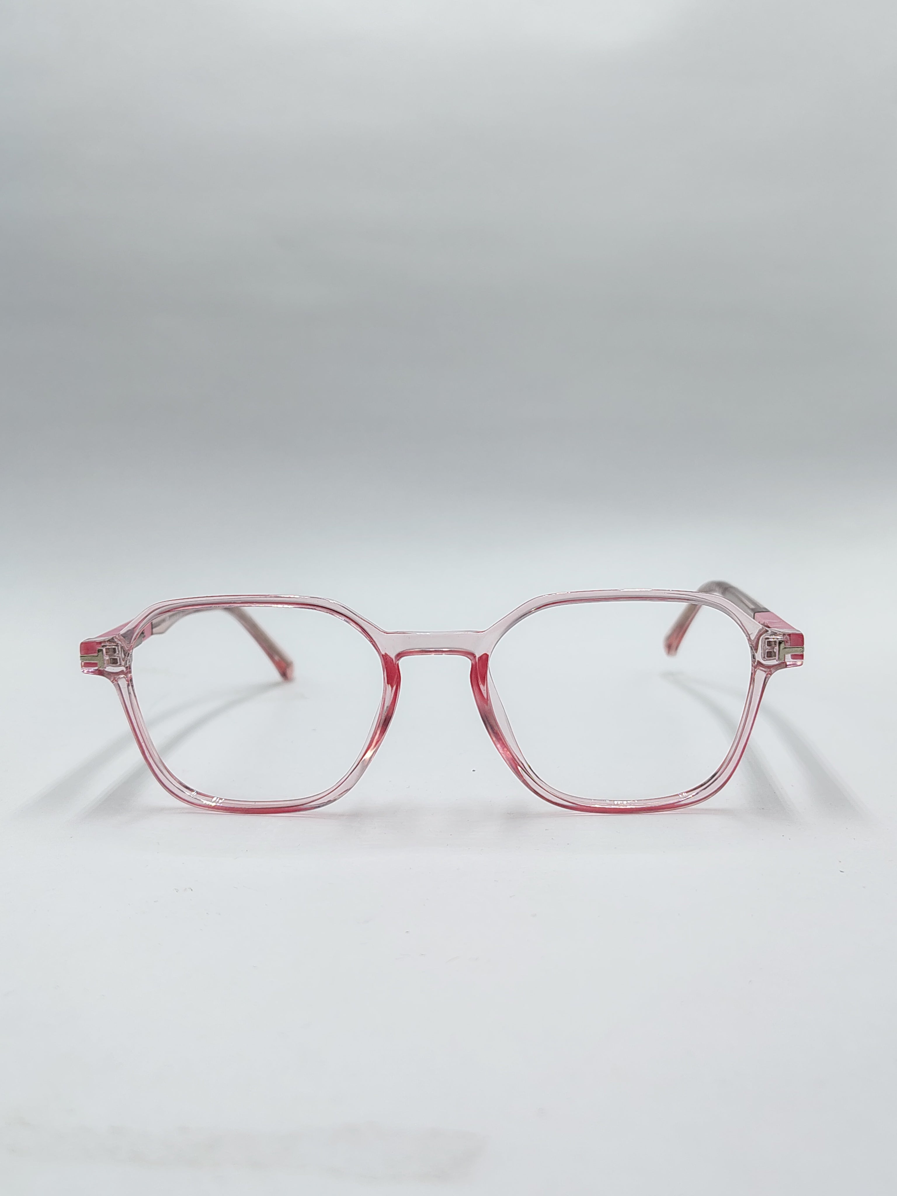 vision plus clear pink frame
