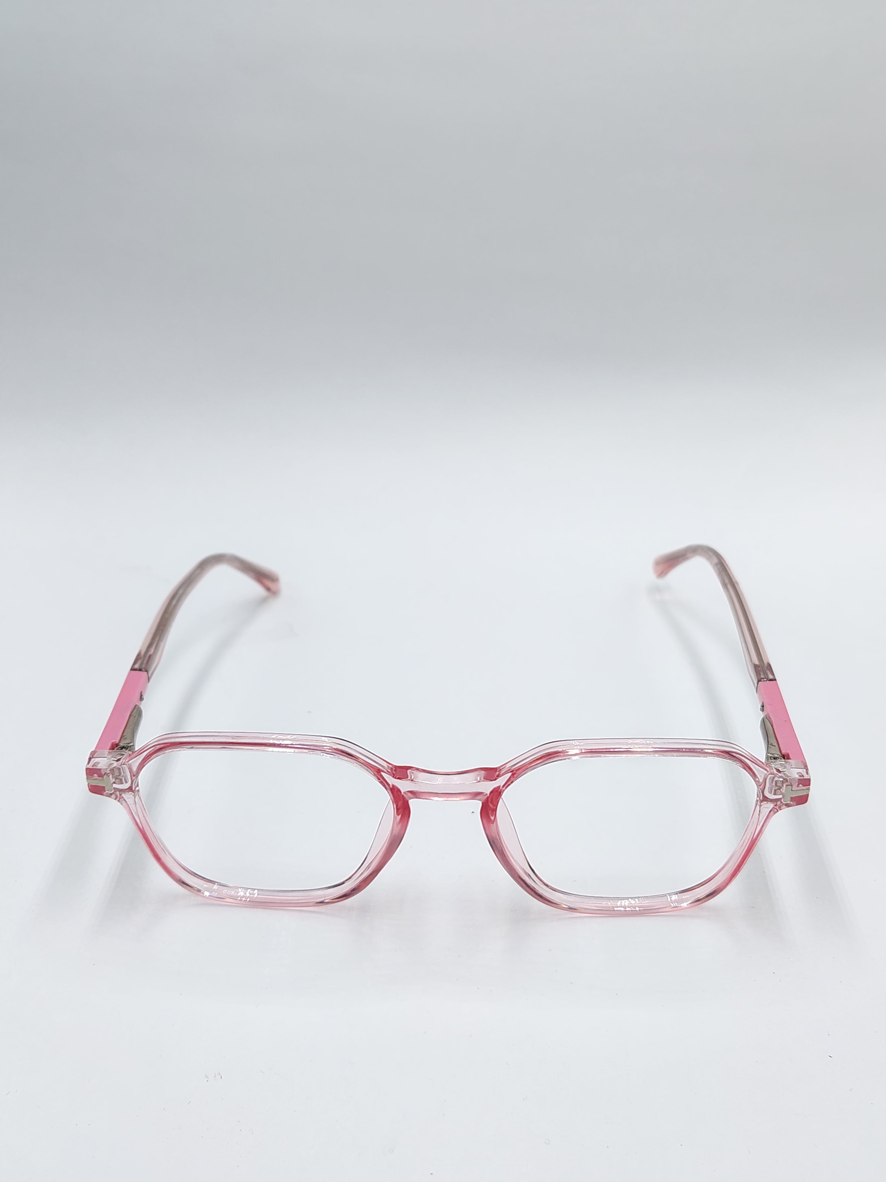 vision plus clear pink frame