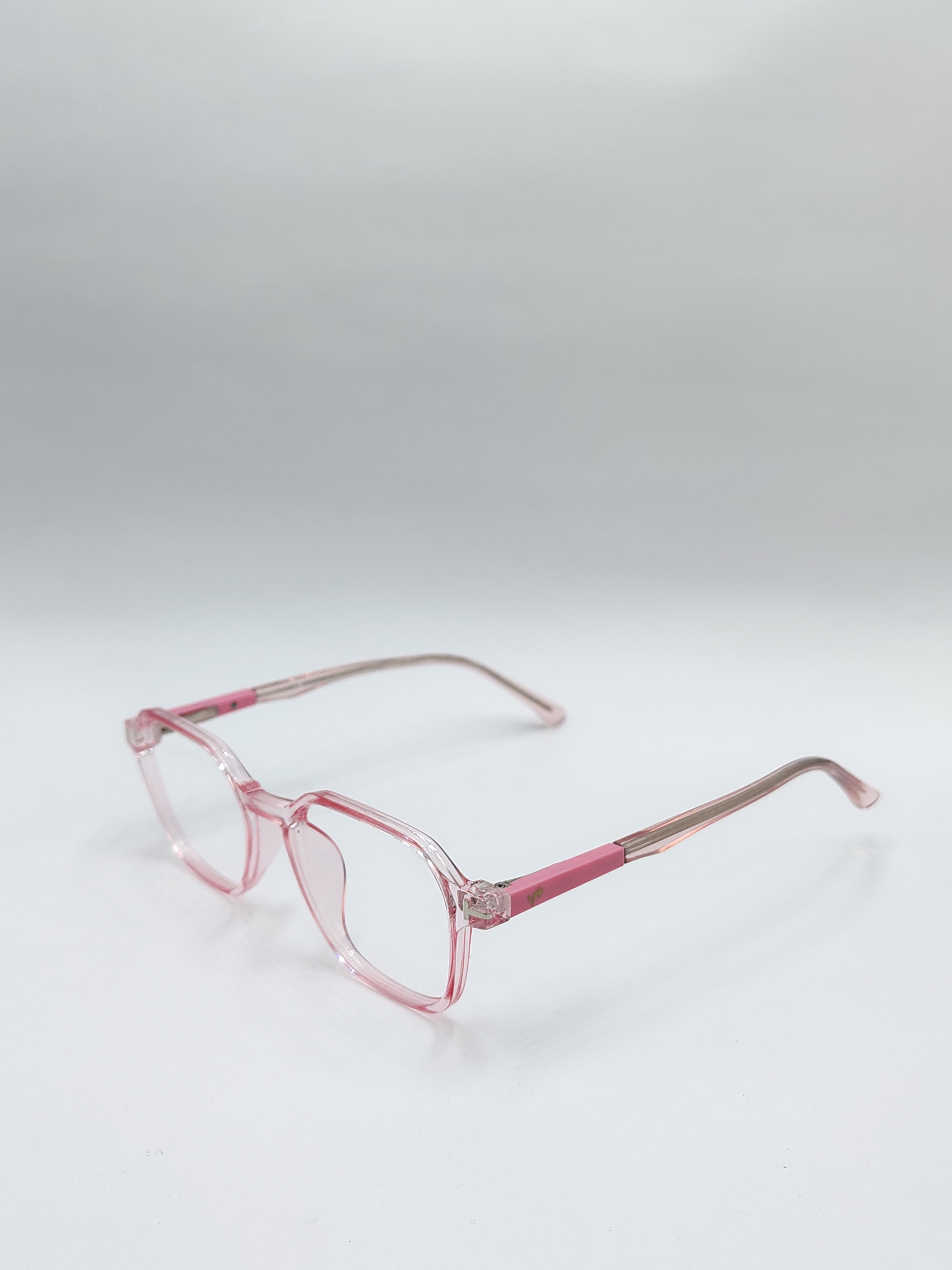 vision plus clear pink frame