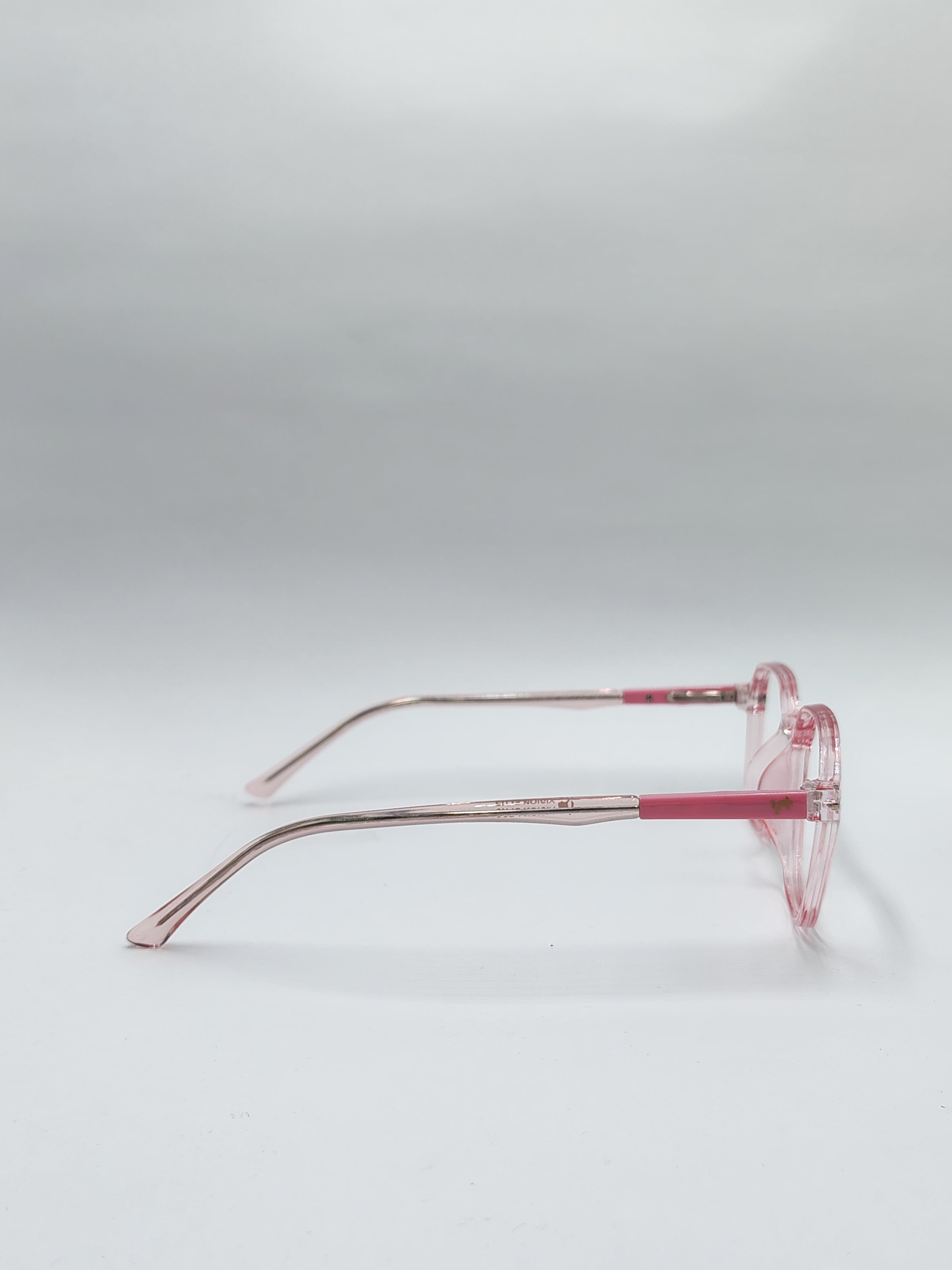 vision plus clear pink frame
