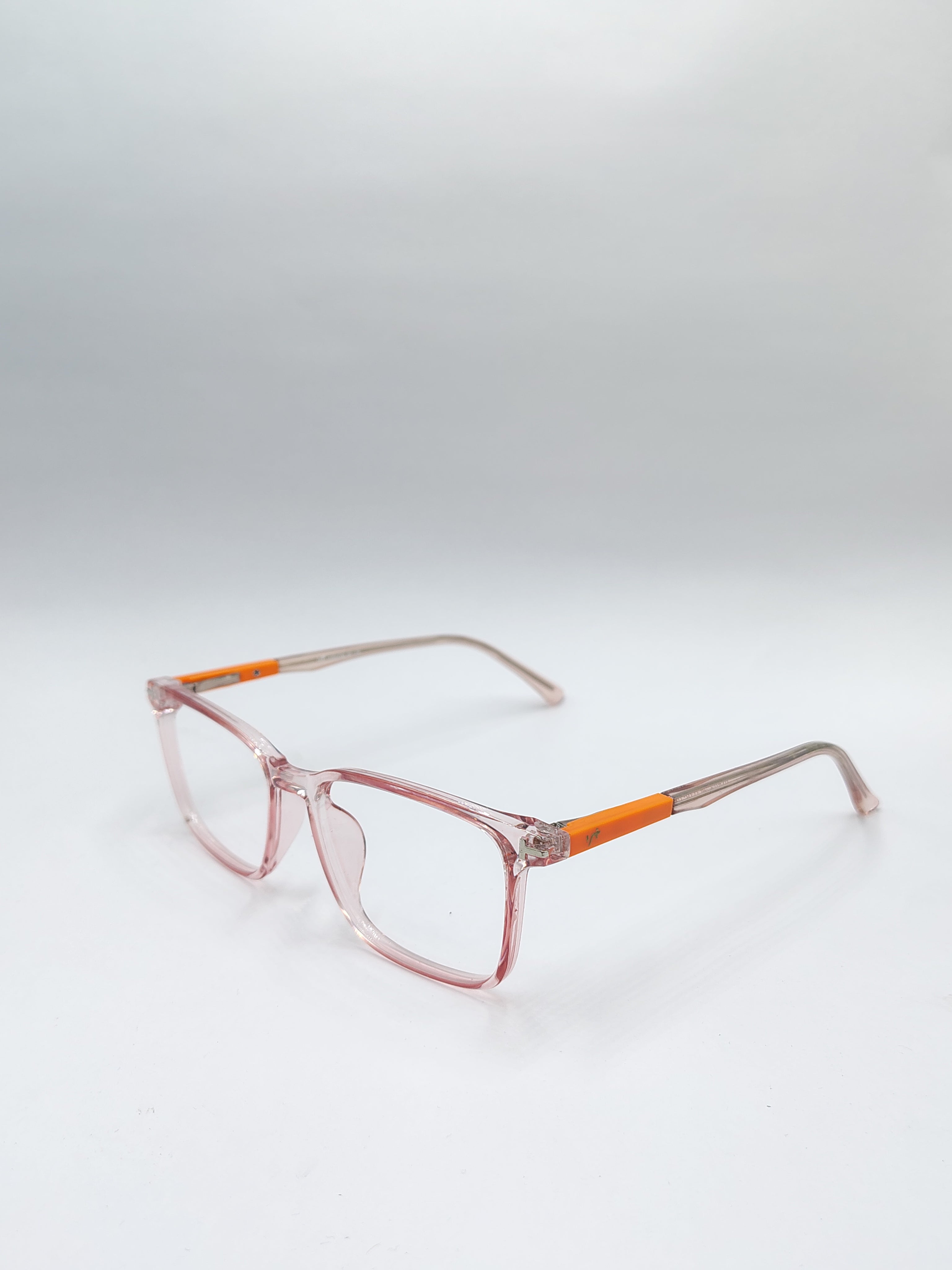 vision plus transparent light pink frame