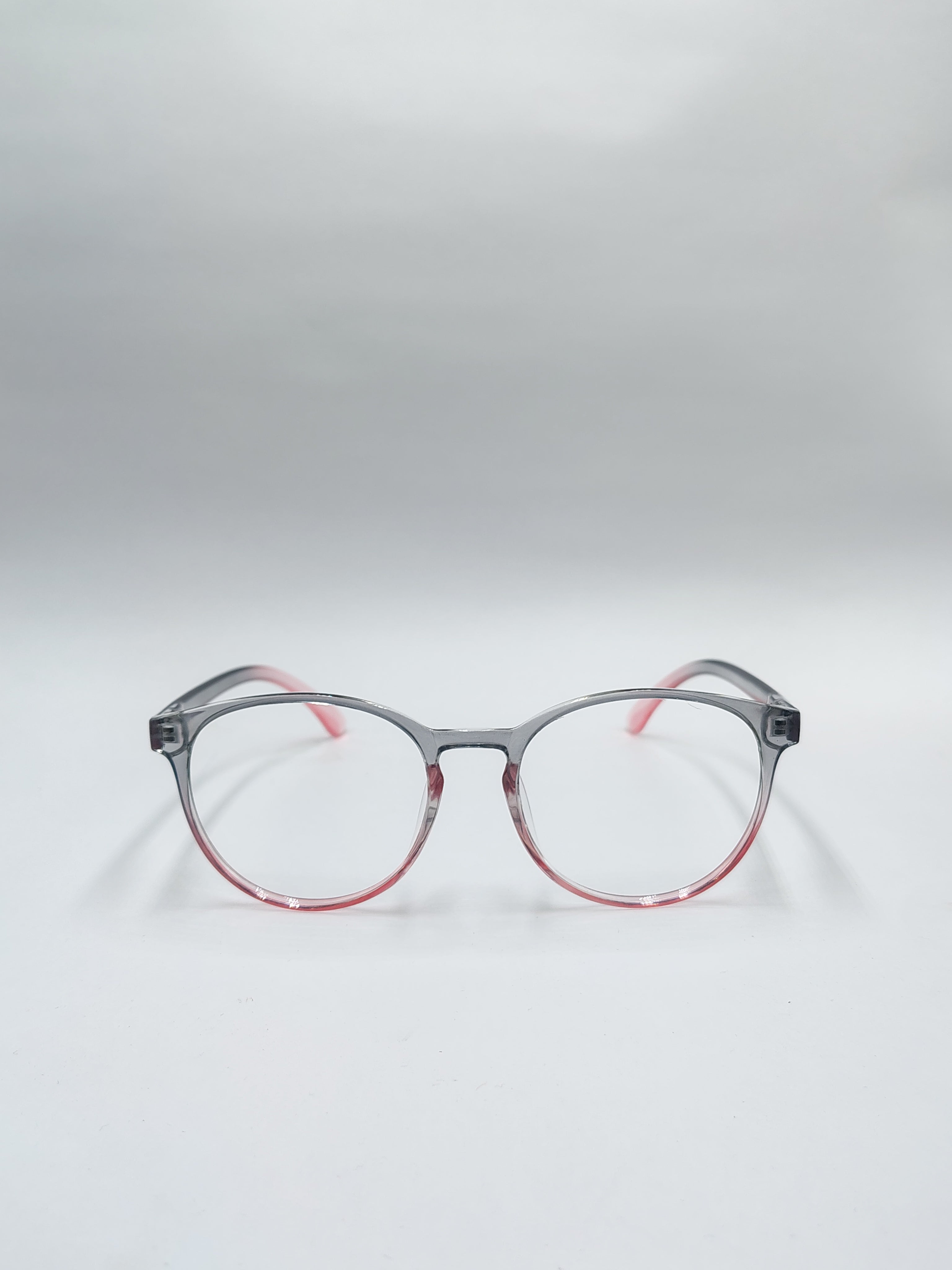 vision plus transparent silver and pink frame