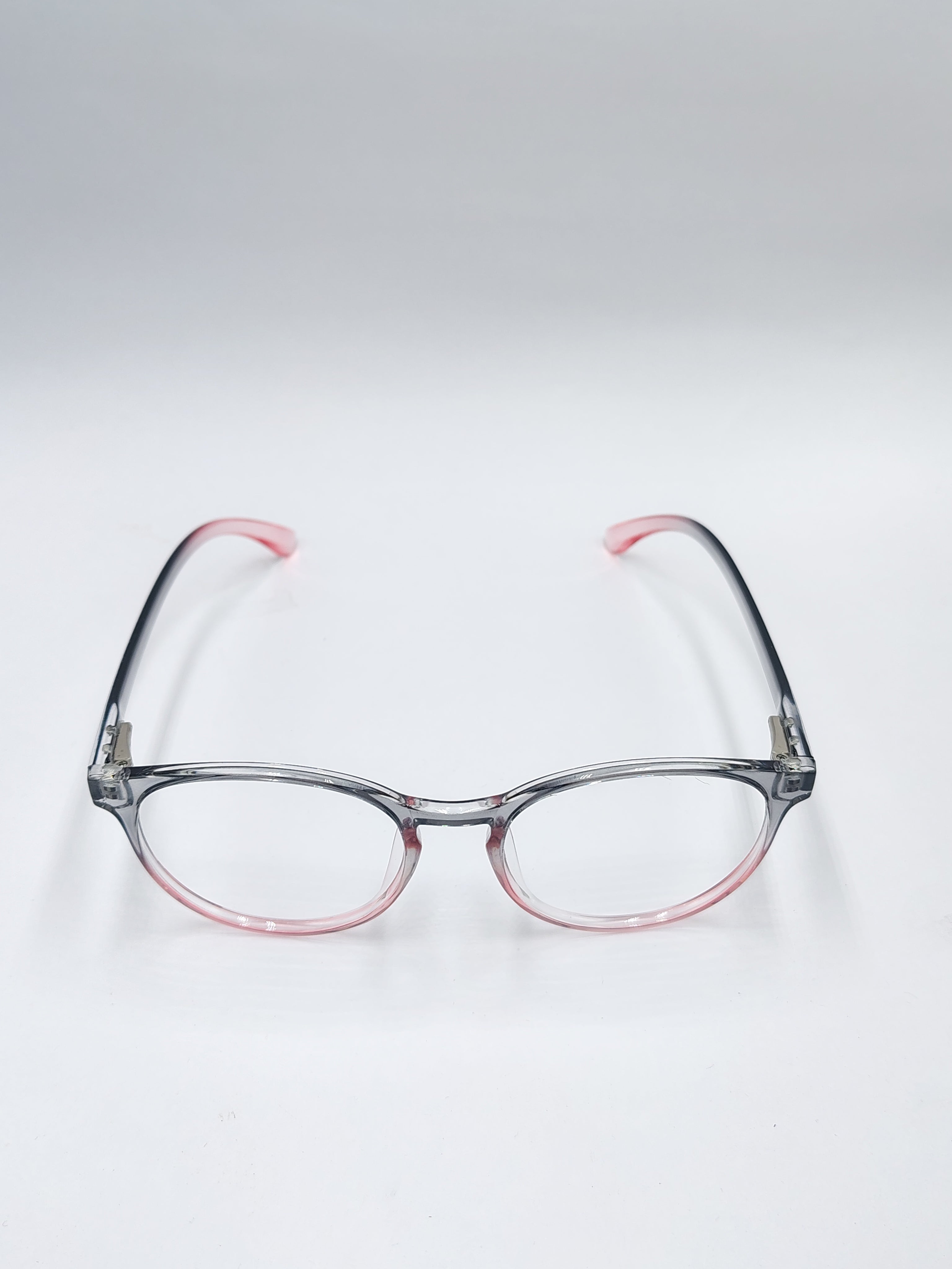 vision plus transparent silver and pink frame