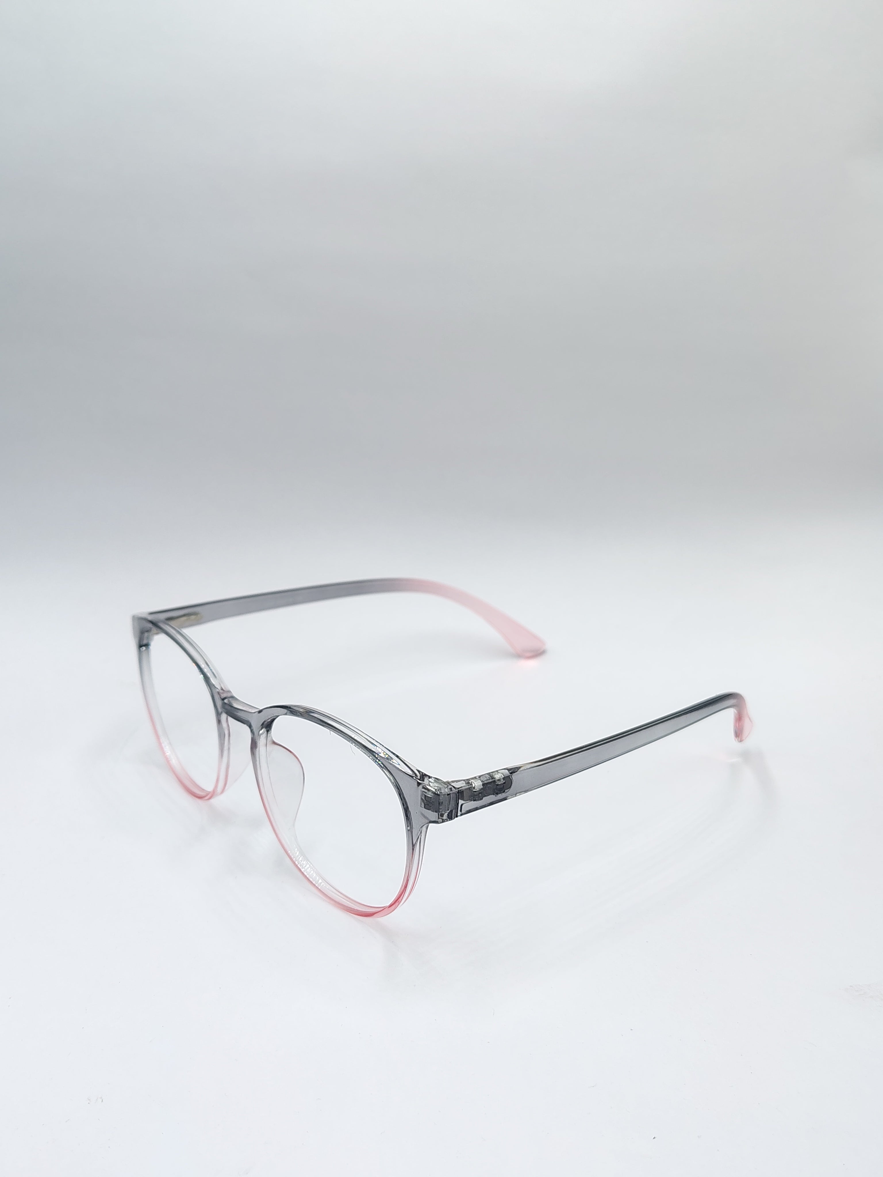 vision plus transparent silver and pink frame